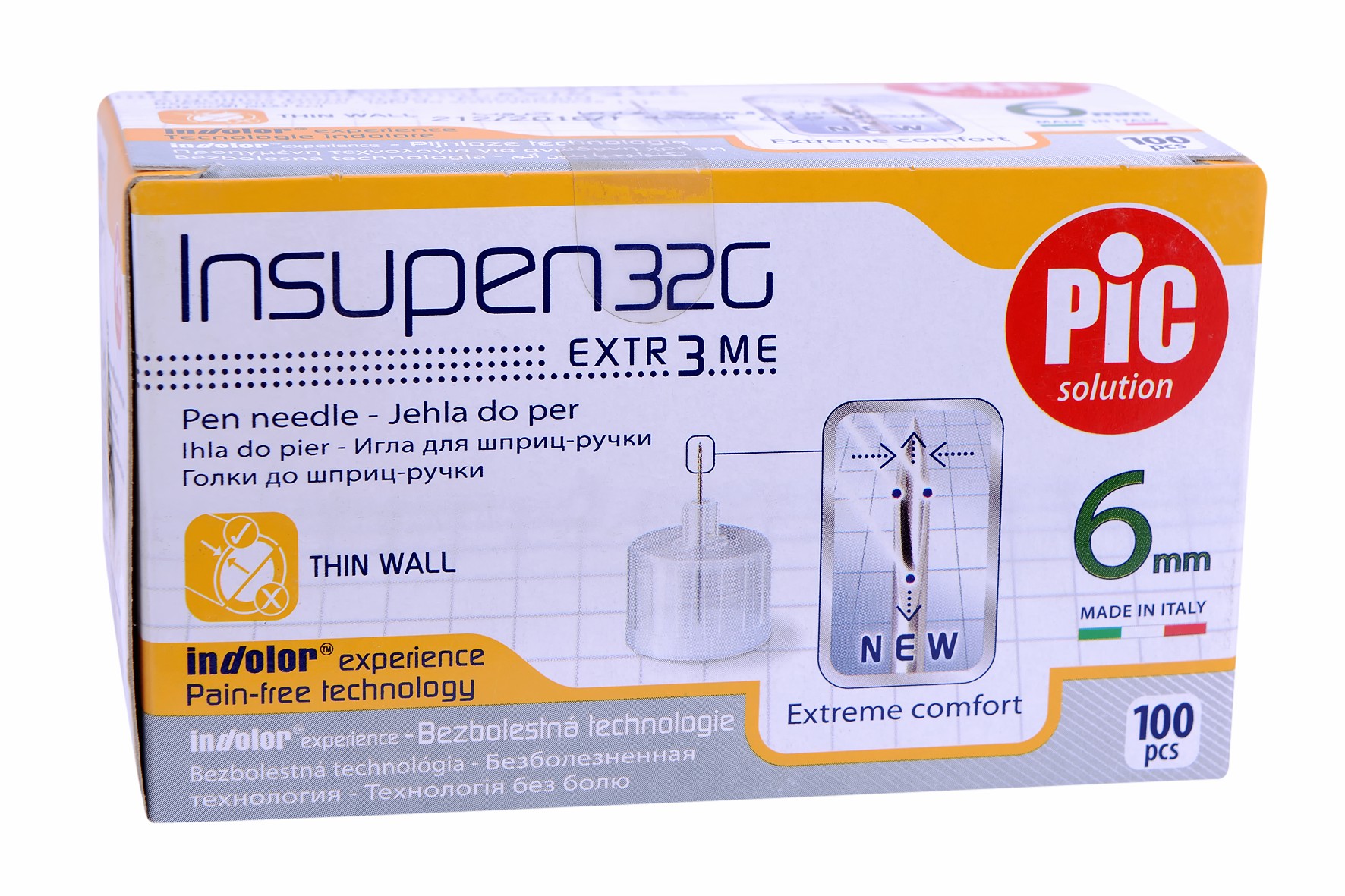 Insupen 6Mmx32G 100 Pen Needle Thin Wall