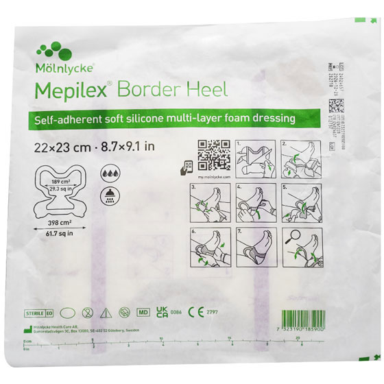 Molnlycke Mepilex Border Heel 22 x 23cm