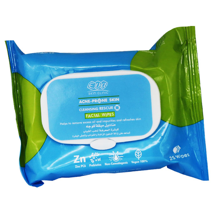 Eva Acne Prone Skin Cleansing Rescue Facial Wipes 25 pieces
