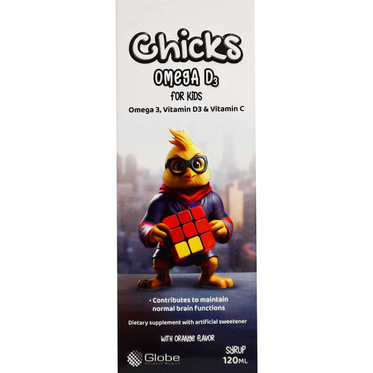 Chicks Omega D3 For Kids Orange Flavor Syrup 120 ml