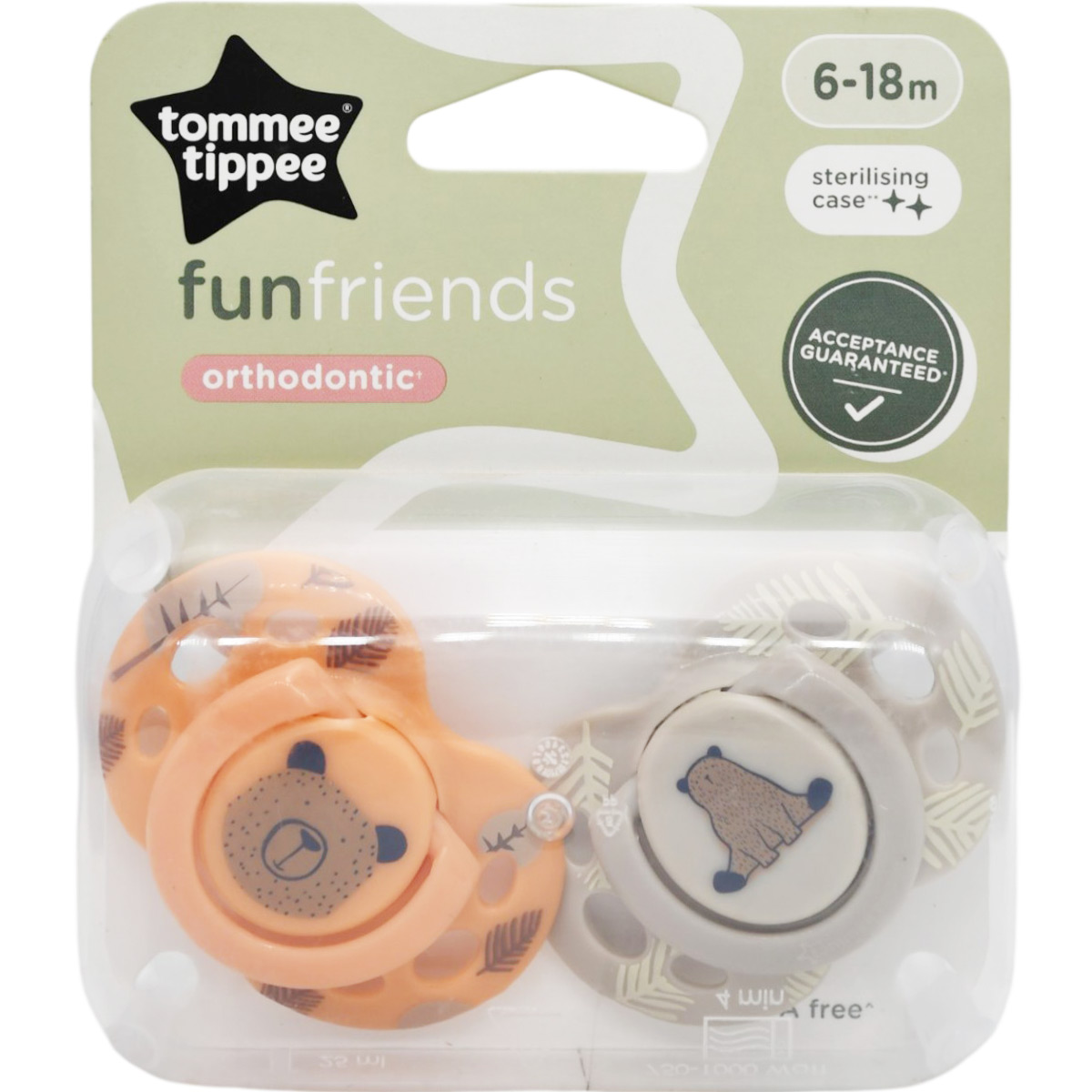 Tommee Tippee Fun Friends Orthodontic Soother (6-18 Month) 2 Pieces