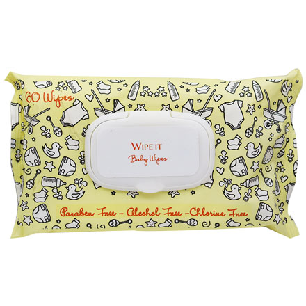 Wipe It Baby Wipes Free of Alcohol with Cap 60 Pieces