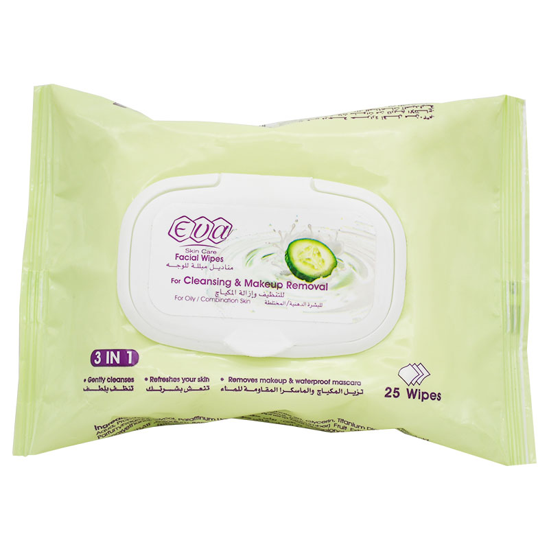 Eva 3X1 Facial Wipes For Oily&Combined Skin 25 Pieces