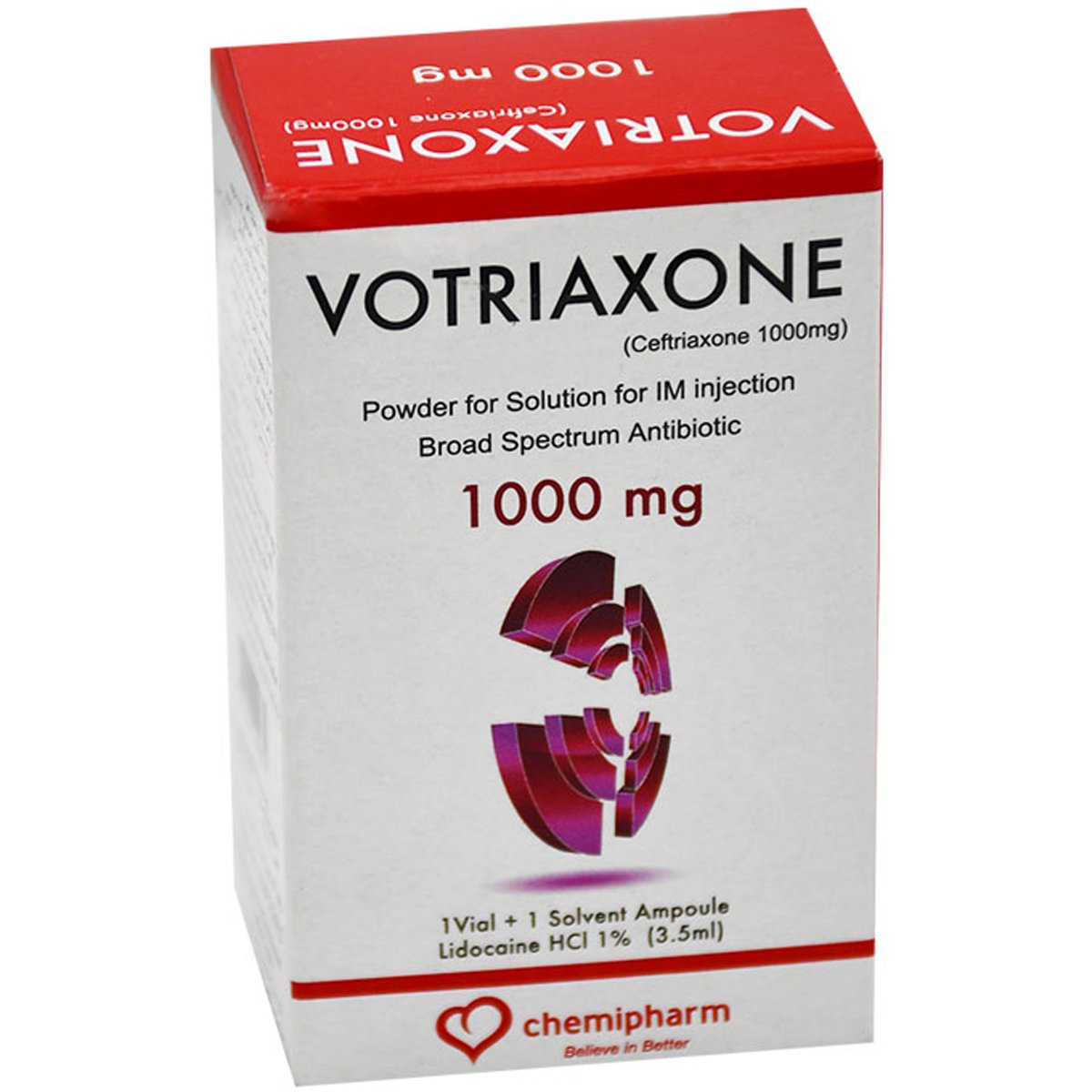 Votriaxone 1000mg IM 1 Vial