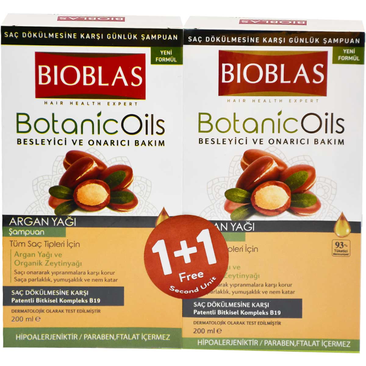 Bioblas Botanical Oils Argan Shampoo 200ml 1+1 (Offer Pack)