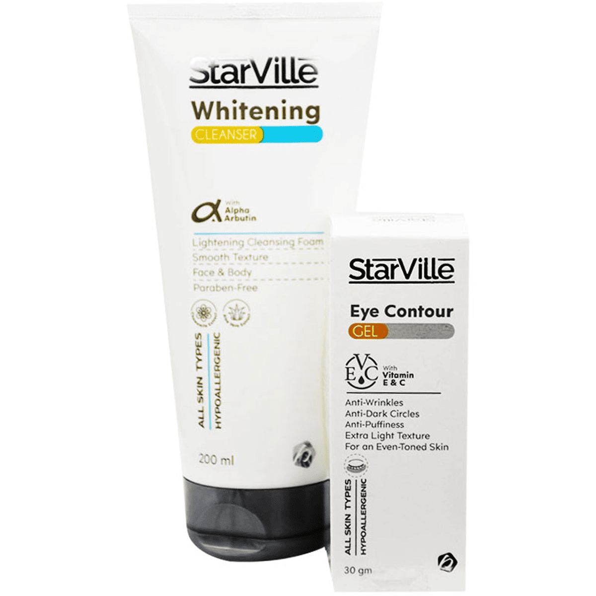 StarVille (Whitening Cleanser Foam 200ml+Eye Contour Gel 30gm) (Offer Pack)