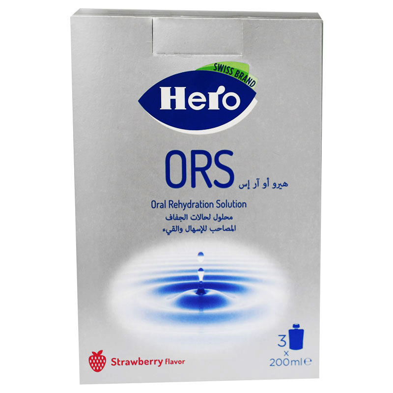 Hero ORS Oral Rehydration Solution With Strawberry 3*200ml