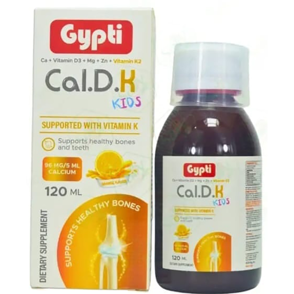 Gypti Cal.D.K (Orange Flavor) Syrup 120ml