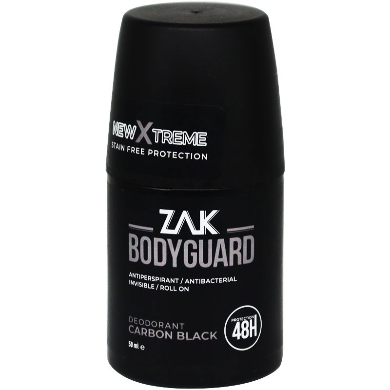 Zak Bodyguard Carbon Black Deodorant Roll On for Men 50ml