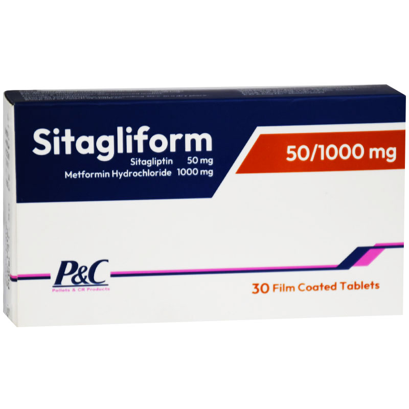 Sitagliform 50/1000mg 30 Film Coated Tablets