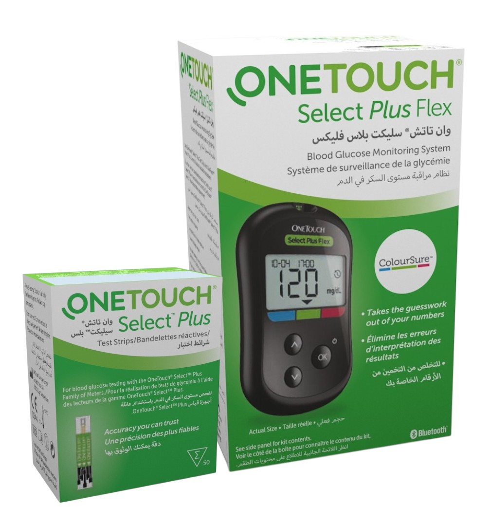 One Touch Select Plus Flex Monitor + 50 Strips (Offer Pack)