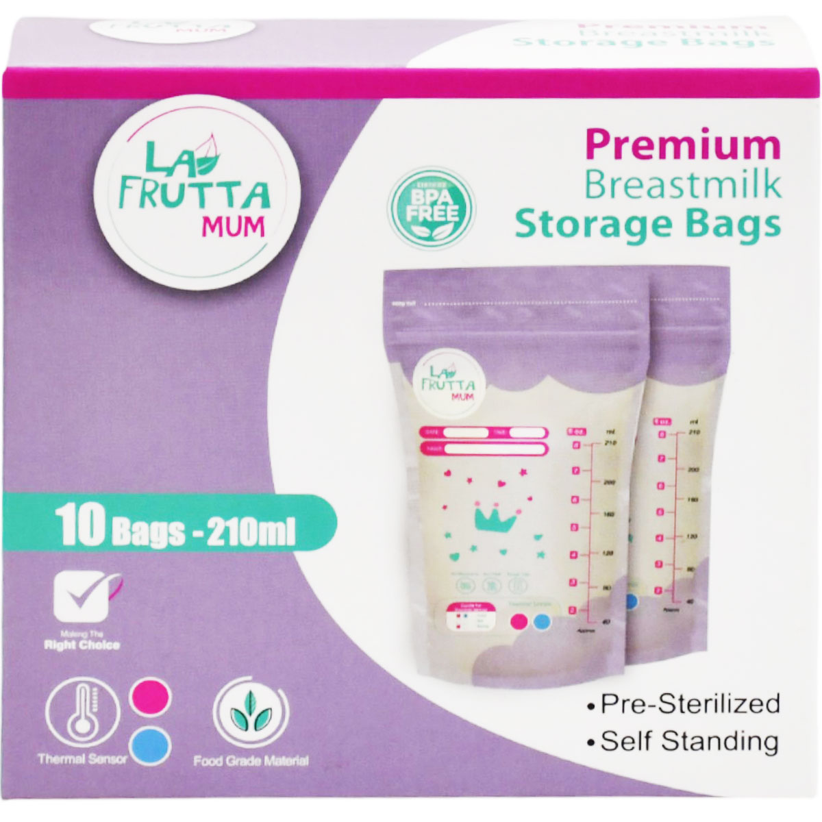 La Frutta Breast Milk Storage Bags 10X210 ml/25425