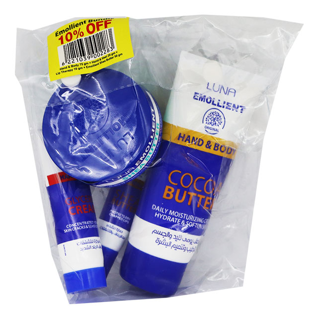 Luna (Hand and Body Cream 75gm + Emollient 50gm + Hand and Heal 20 gm + Lip threrapy 10gm) 10% Off (Offer Pack)