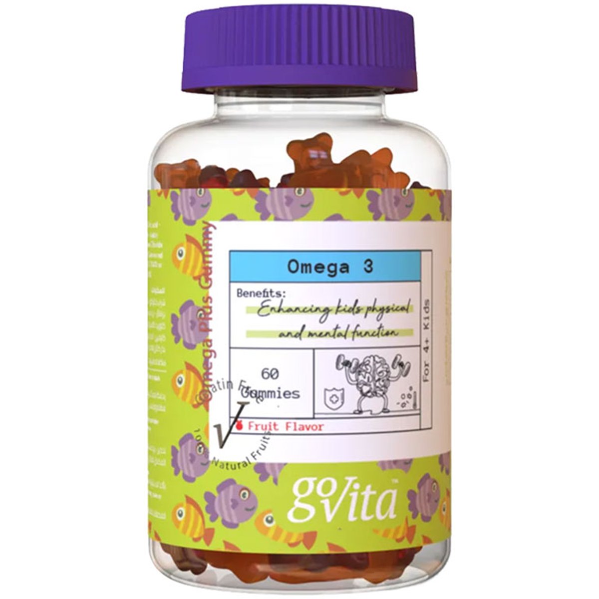 Govita Omega Plus Kids (4 Years+) Fruit Flavor 60 Gummies