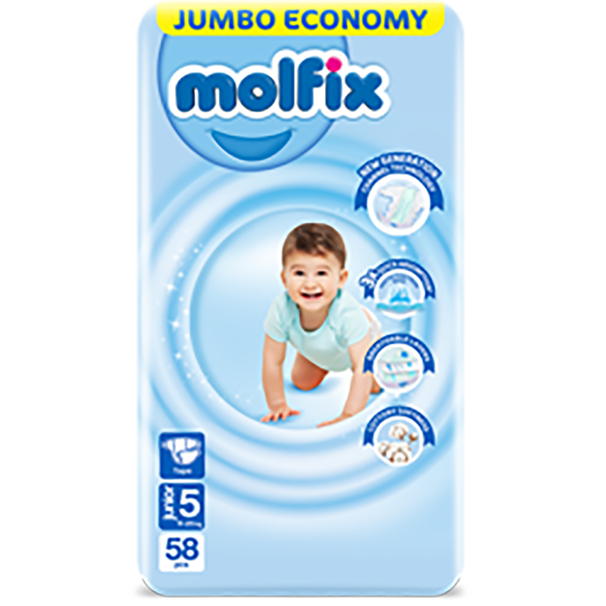Molfix (5) Junior (11-25kg) Diaper 64/58pcs
