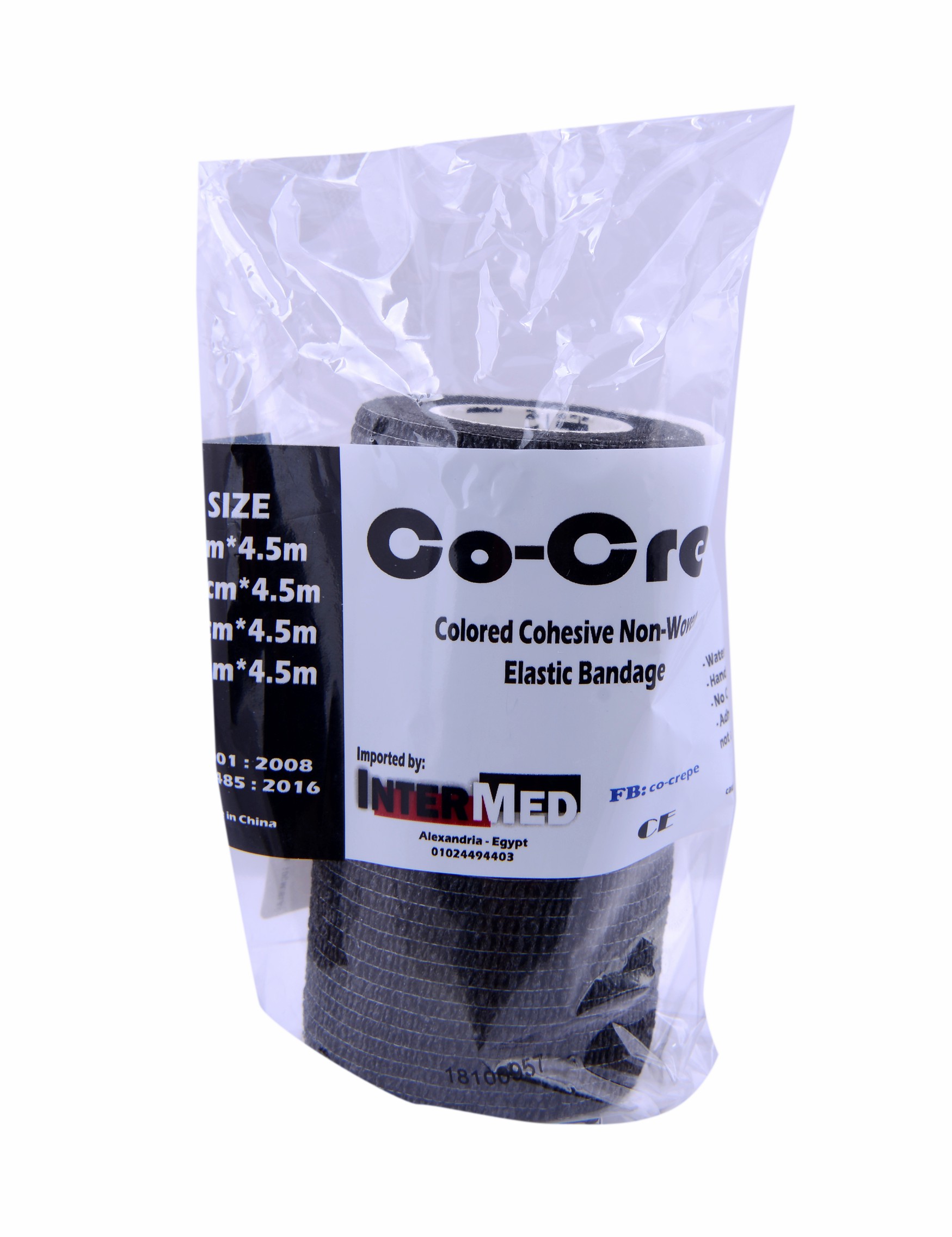 Elastic Cohesive Bandage Co Crepe 10Cm/Black