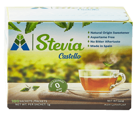 Stevia Castello No Calorie Sweetener 100 Sachets X 1gm