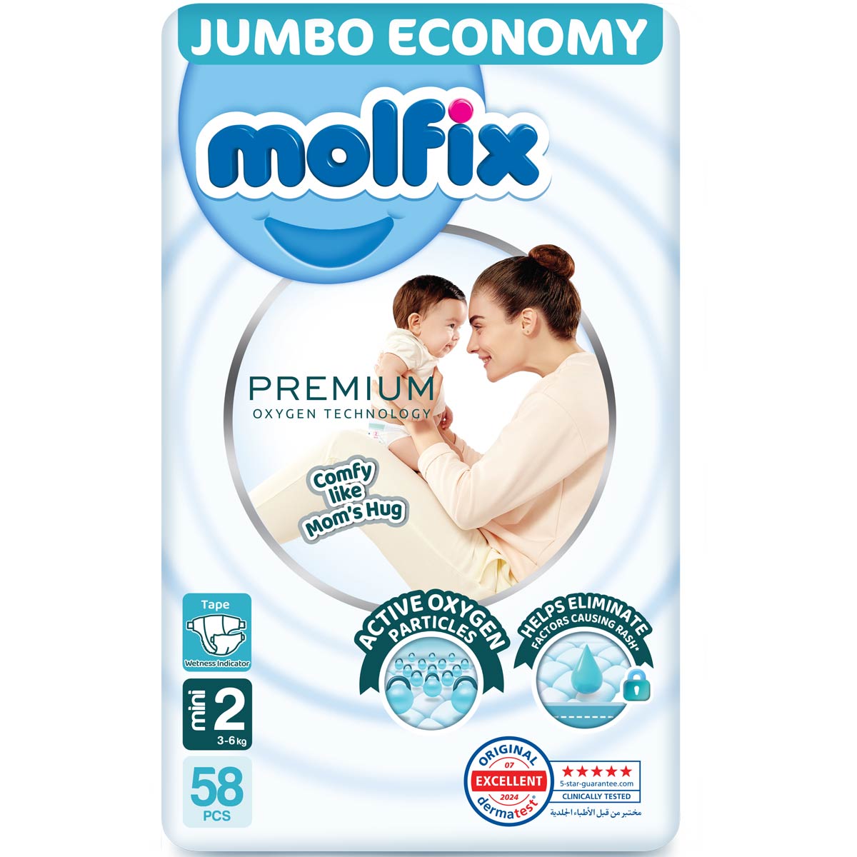 Molfix Premium (2) Mini 3-6kg 58 Pieces
