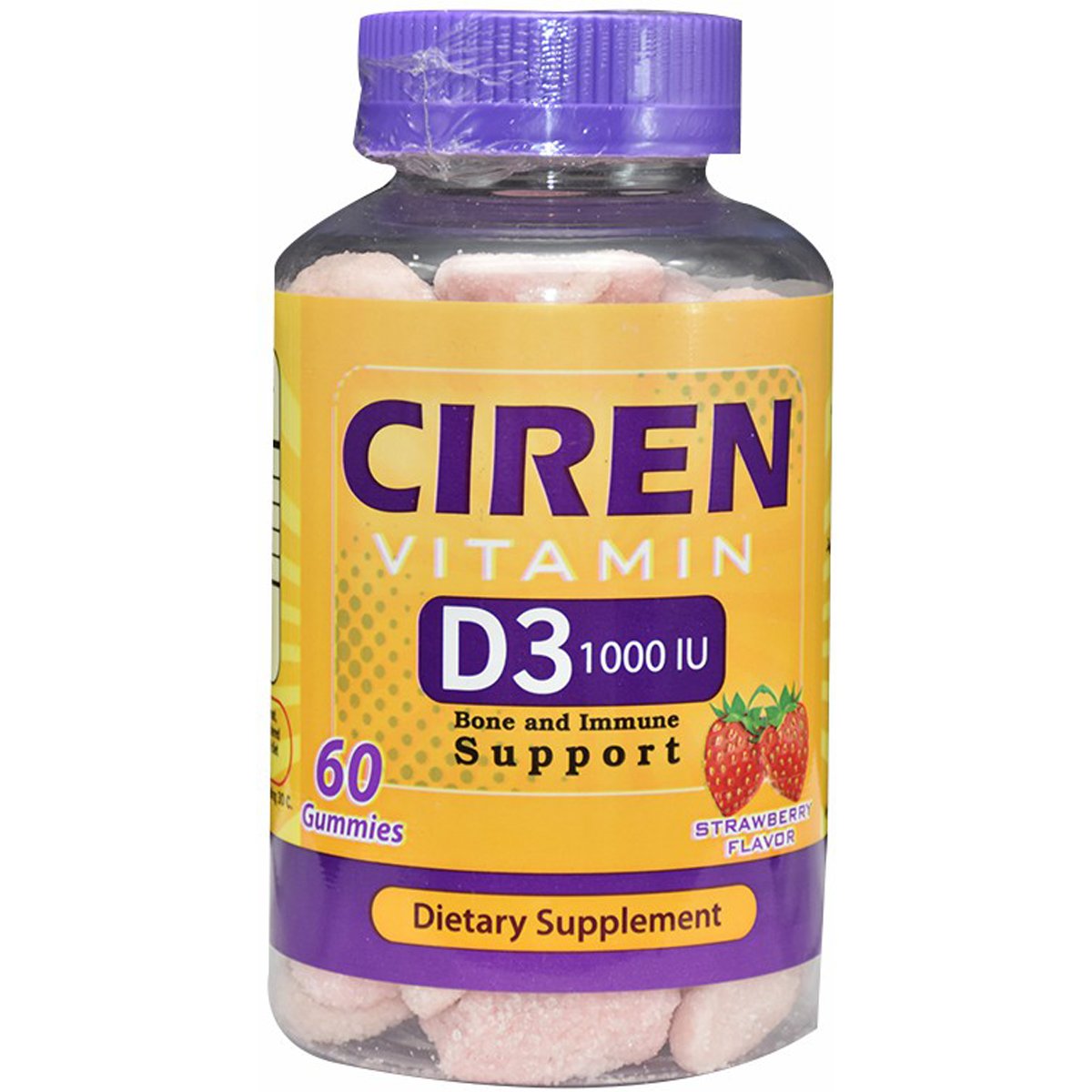 Ciren Vitamin D3 Strawberry 60 Gummies