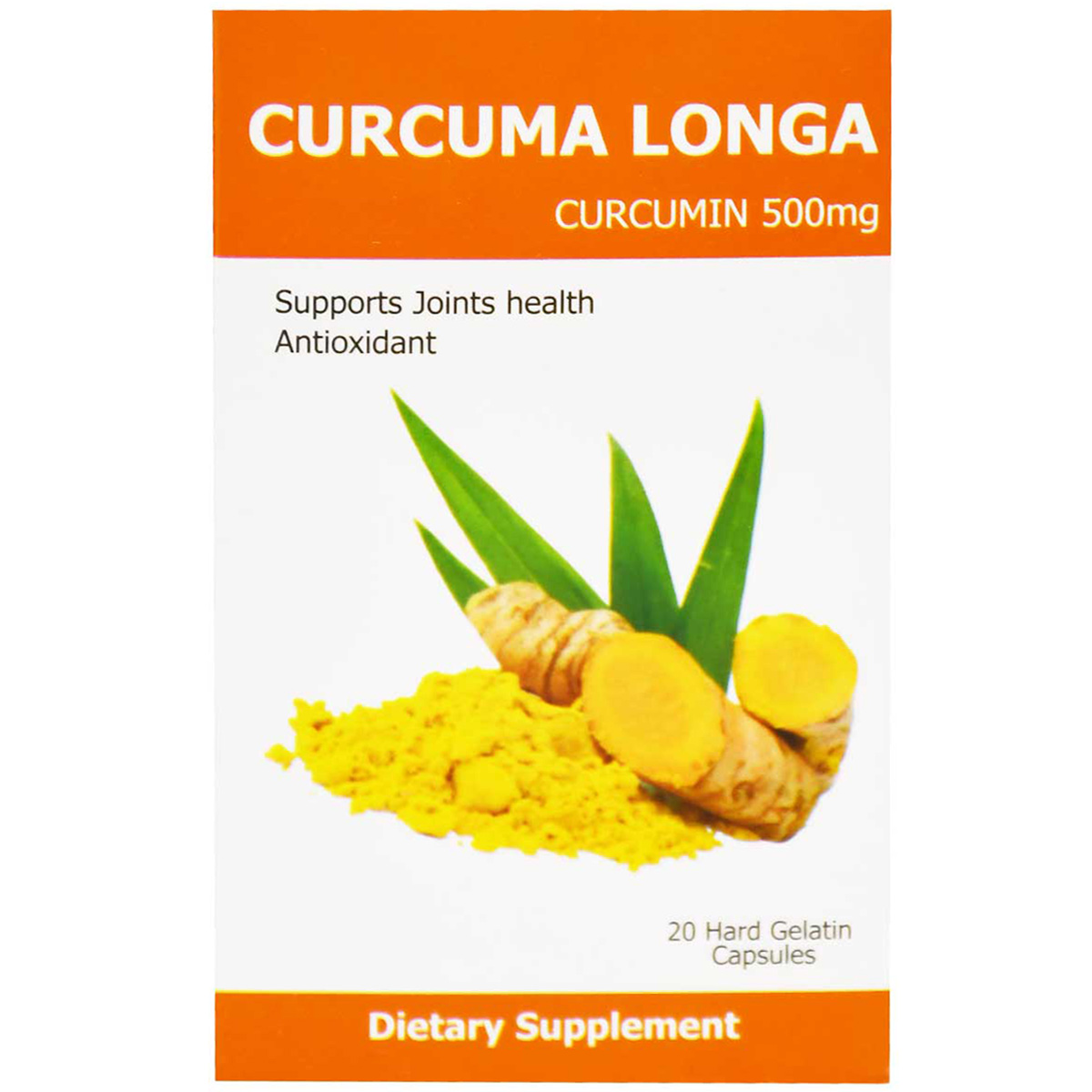Curcuma Longa 500 mg 20 Hard Gelatin Capsules