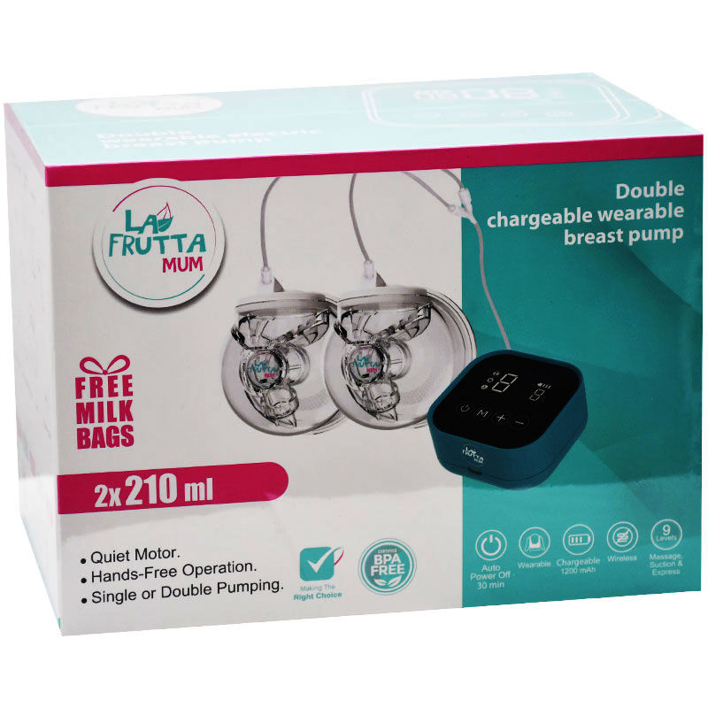 La Frutta Double Electric Breast Pump 2x210ml + Milk Bags/25120 (Offer Pack)