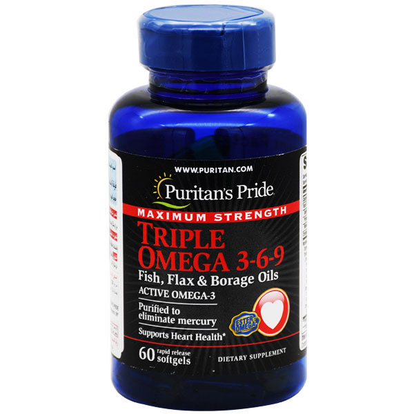 Puritan's Pride Triple Omega 3-6-9 Maximum Strength 60 Capsule