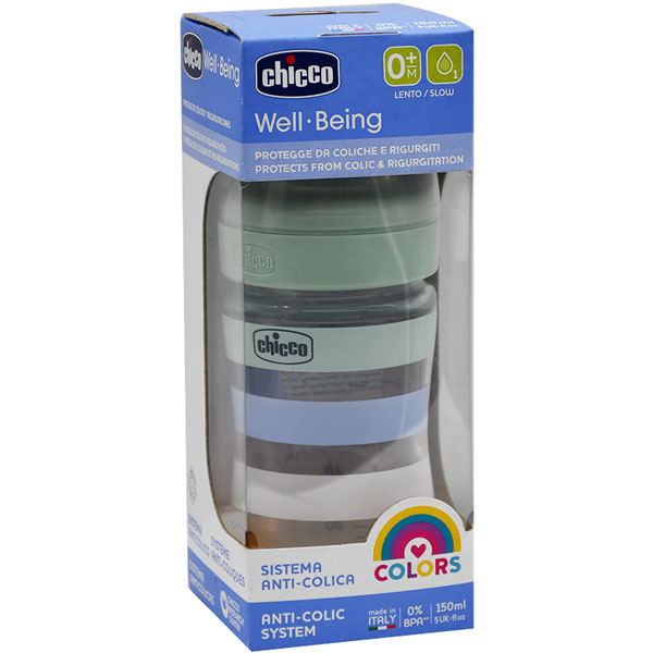 Chicco Wide Bottle Green 150ml (+0 Month)/012403