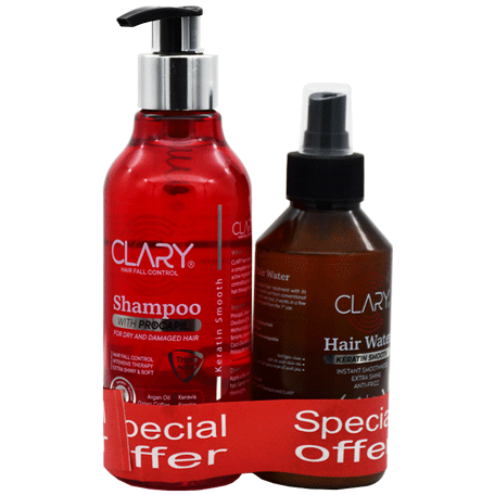 Clary (Shampoo 300ml+Keratin Hair Water 200ml) (Offer Pack)