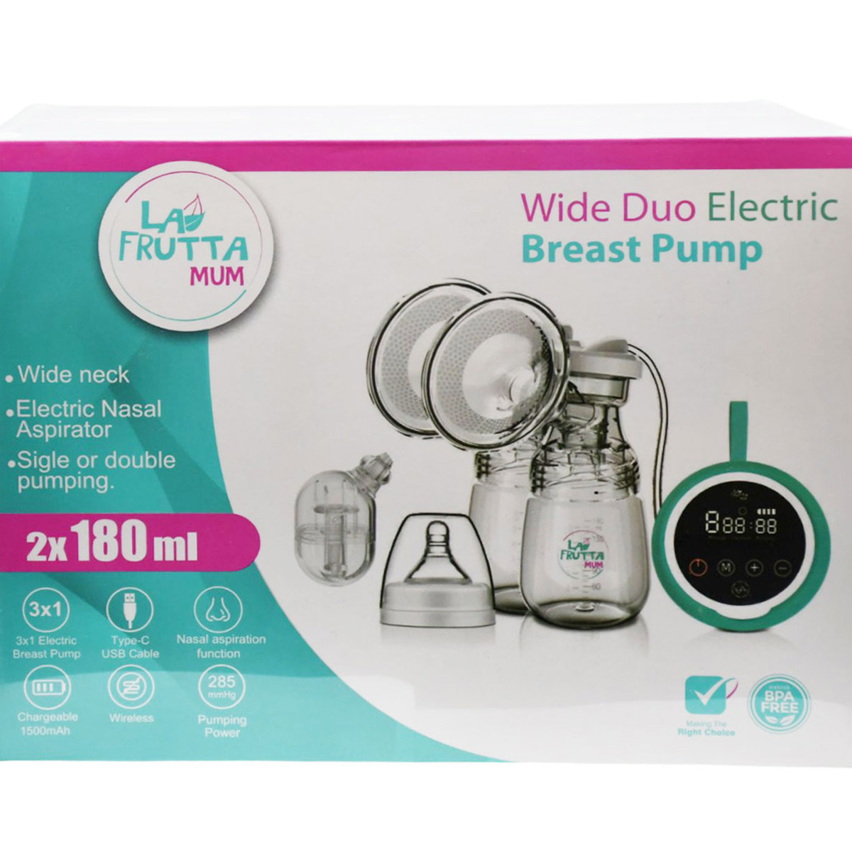 La Frutta Wide Duo Electric Breast Pump 2X180 ml/25225