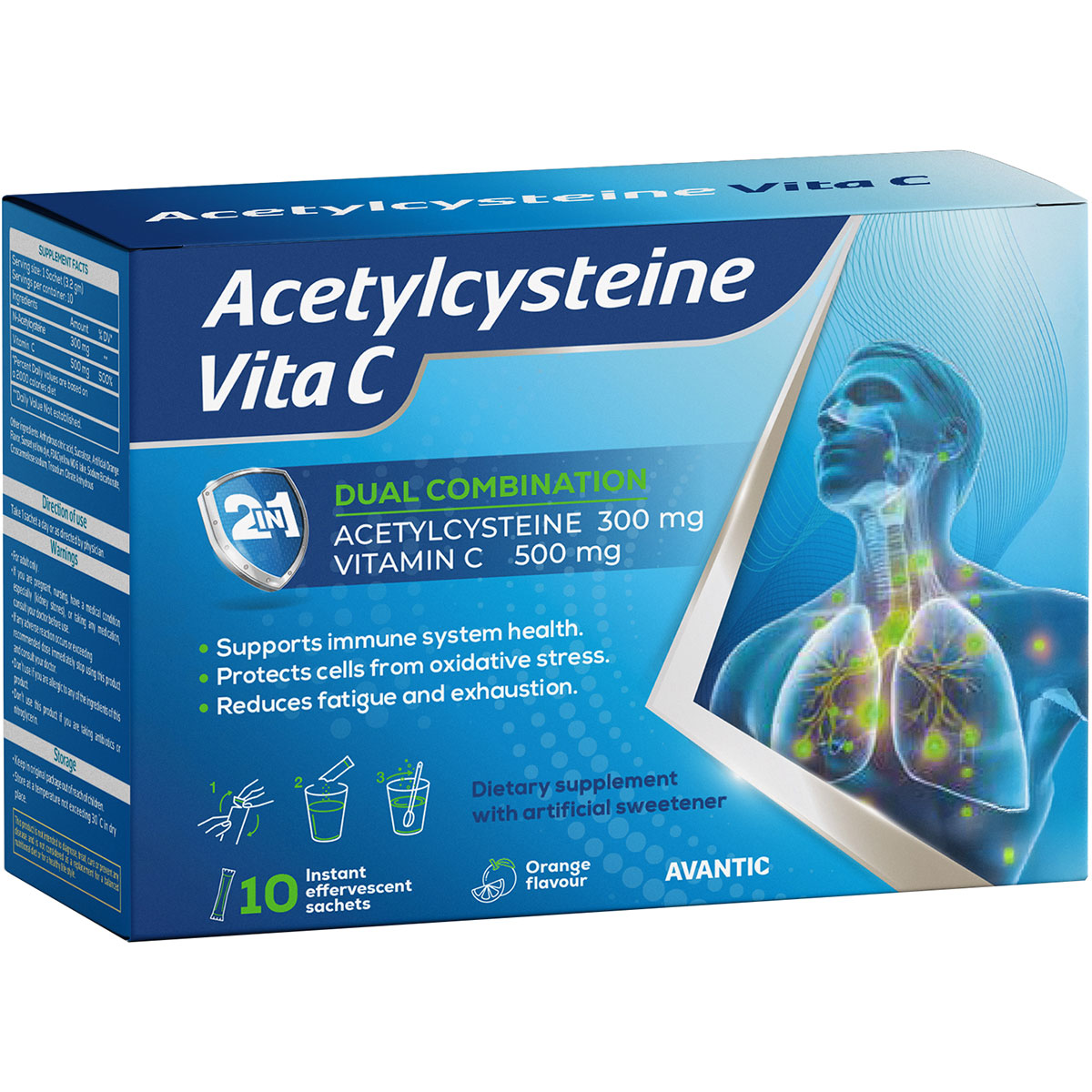 Acetylcysteine Vita C 32 gm 10 Effervescent Sachets