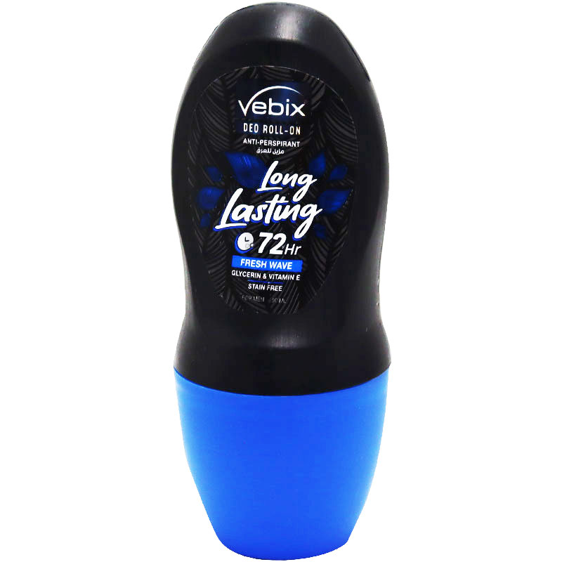 Vebix Long Lasting Fresh Wave Deodorant Roll On for Men 50ml