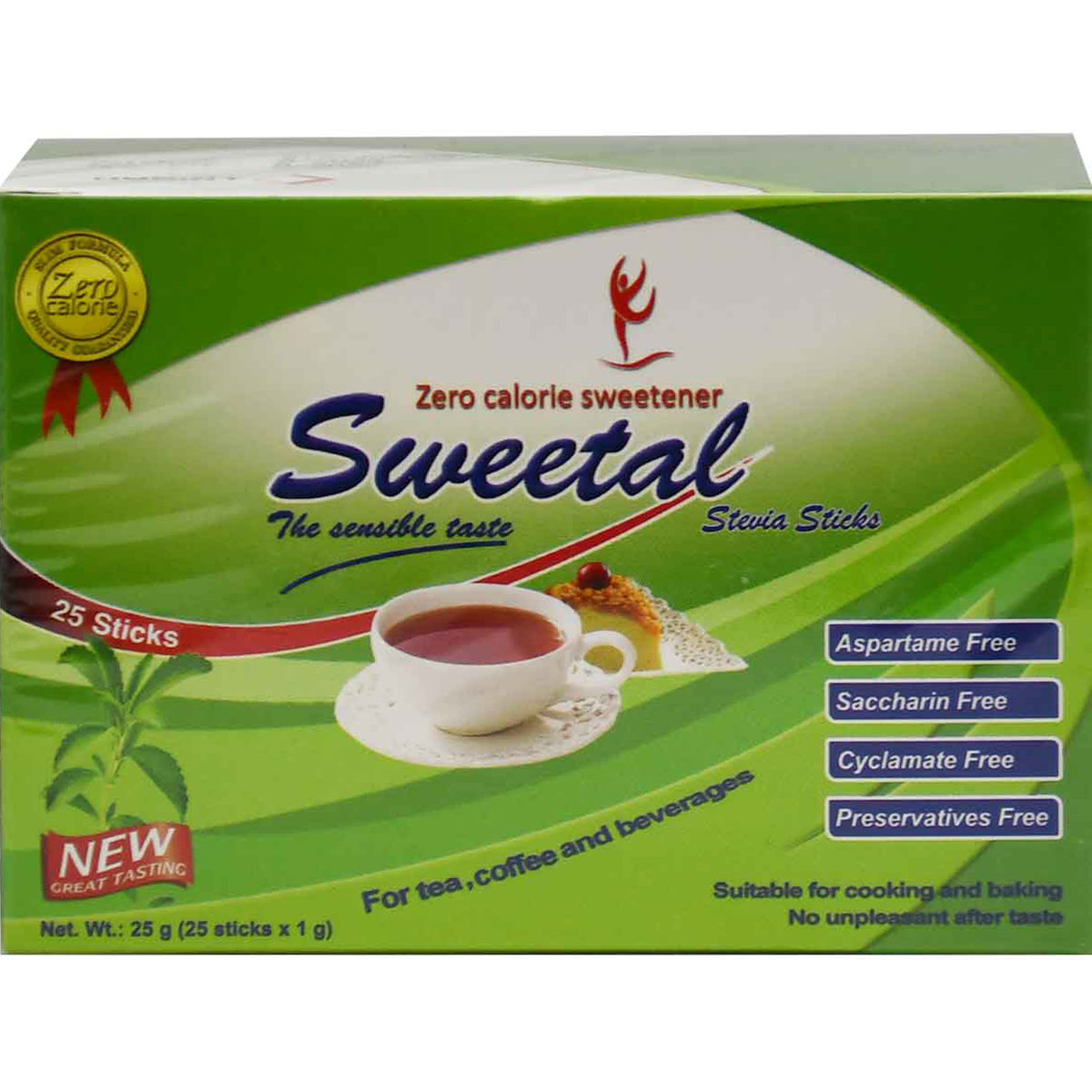 Sweetal Stevia Zero Calorie Sweetener 25 Sticks