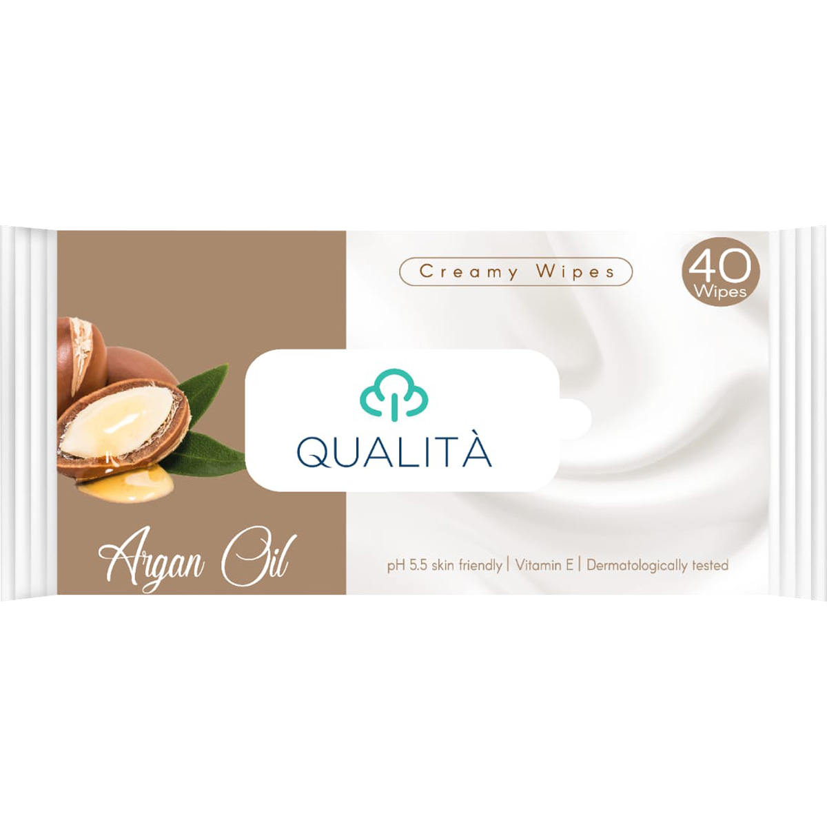 Qualita Creamy Wipes Argan Oil 40 Wipes