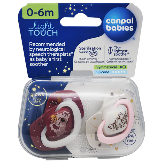 Canpol Light Touch Soother (0-6 Month) 2 Pieces/22-658Pin