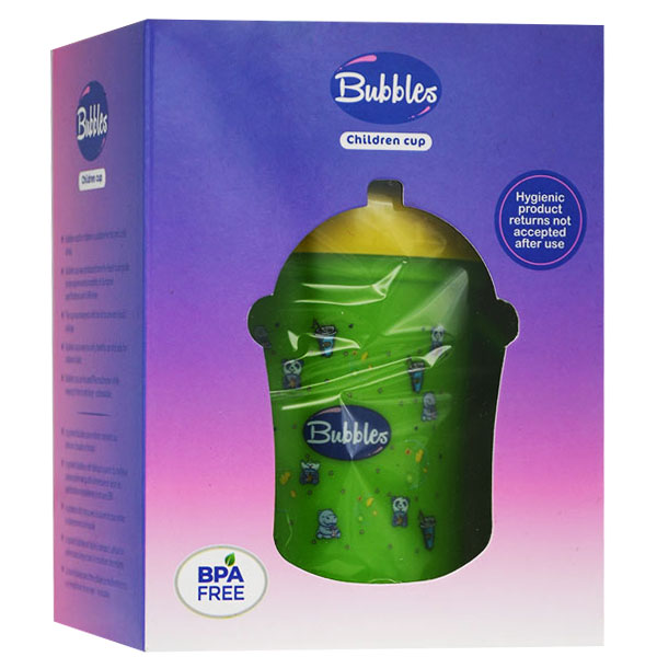 Bubbles Children Straw Cup With Hand Green