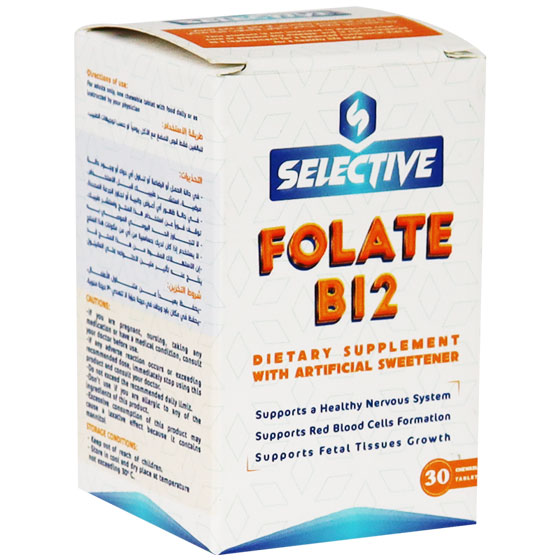 Selective Folate B12 30 Chewable Tablets