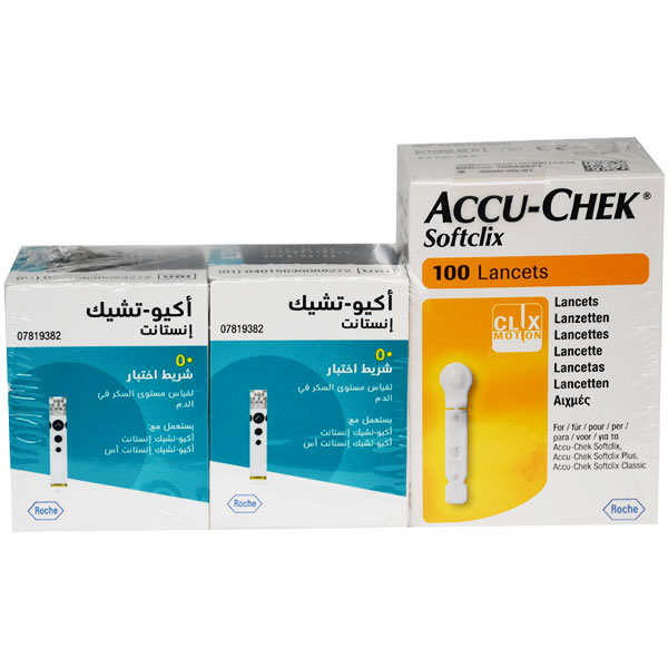 Accu Chek Instant 2X50 Strips + 100 Lancets (Offer Pack)