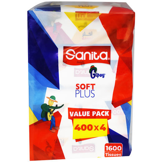 Sanita Gipsy Soft Plus Tissues 4X400 pieces (Offer Pack)