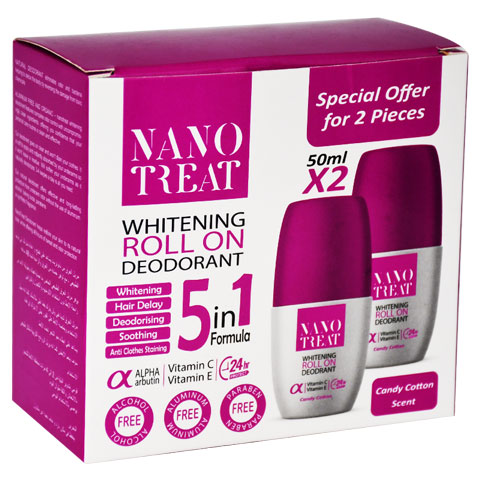 Nanotreat Cotton Candy Deodorant Roll On 2X50ml (Offer Pack)