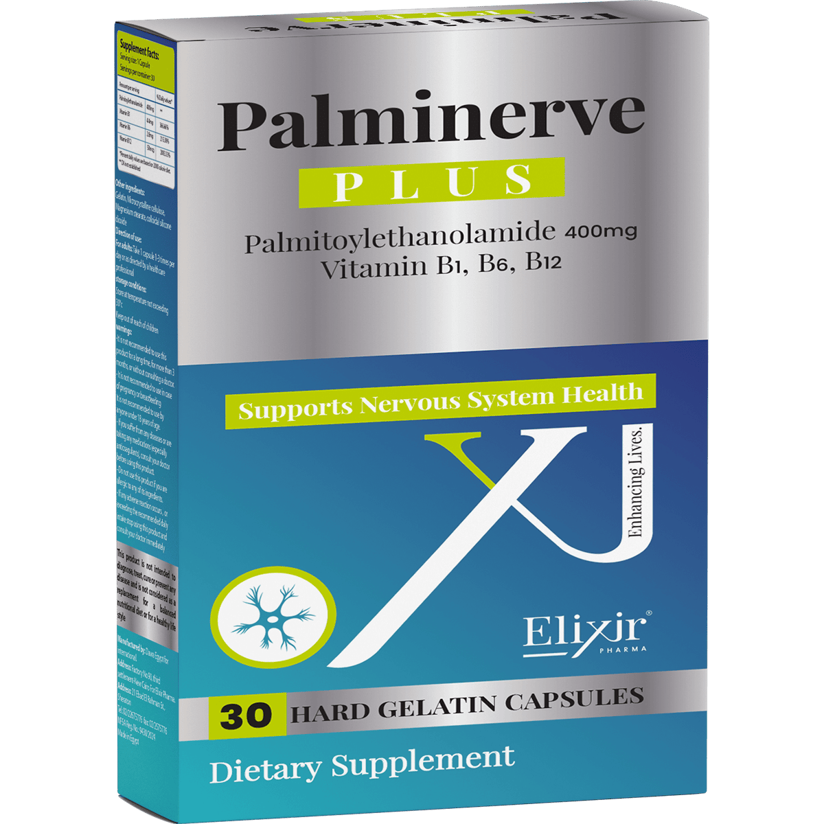Palminerve Plus 400 mg 30 Hard Gelatin Capsules
