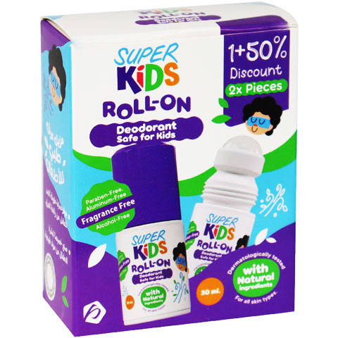 Super Kids Fragrance Free Deodorant Roll On 2X30ml 1+50% (Offer Pack)