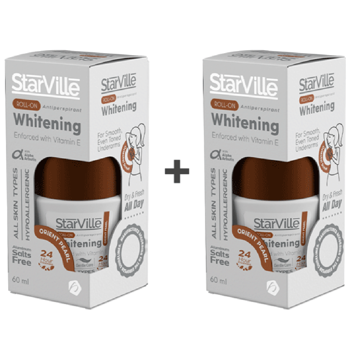 StarVille Whitening Anti Perspirant Orient Pearl Roll On 2x60ml (Special Offer)