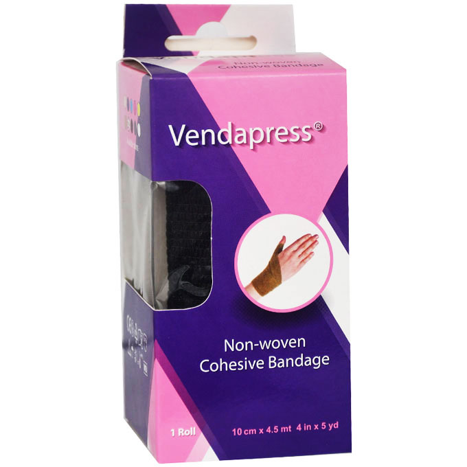 Vendapress Cohesive Bandage 10 Cm x 4.5 meter (Black)