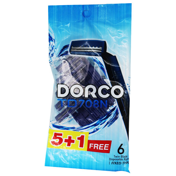 Dorco TD708N Disposable Razor 5+1 Pieces (Offer Pack)