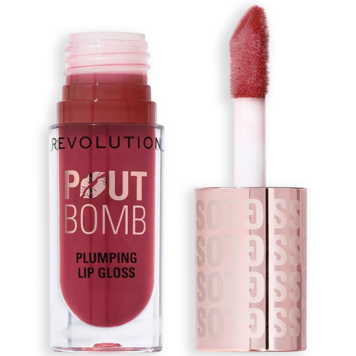 Revolution Pout Bomb Plumping Gloss Rosewood Rose Pink