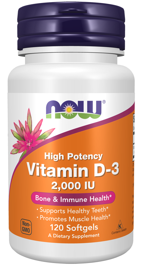 Now Vitamin D3 2000IU 120 Capsules
