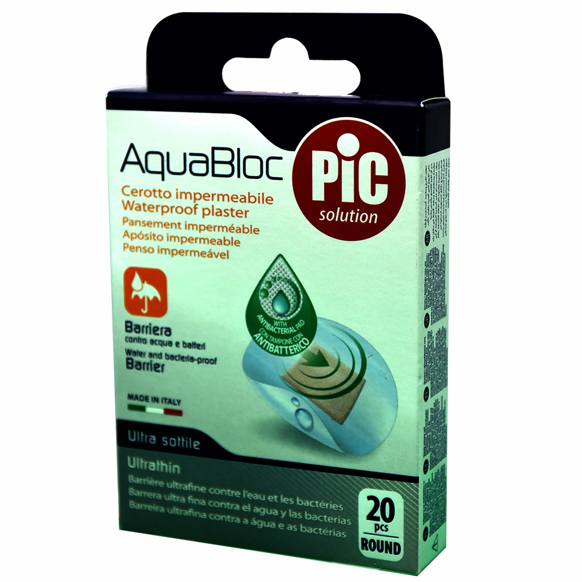 Plaster Pic Aquabloc Round Anti Bacterial 20Pc