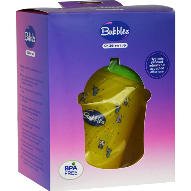 Bubbles Children Straw Cup With Hand Yellow