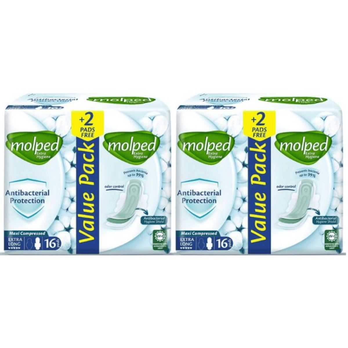 Molped Extra Hygiene Maxi Extra Long 2X16 pieces (Offer Pack)