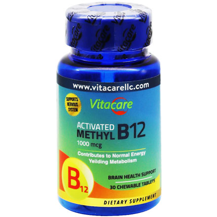 Vitacare Activated Methyl B12 1000 mcg 30 Chewable Tablets